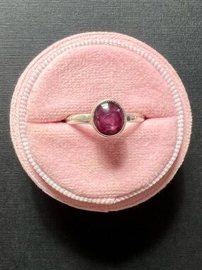 Sterling silver ruby ring size 8